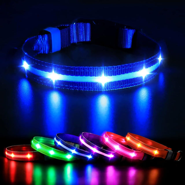 Rechargeable LED Night-Walk Dog Collar