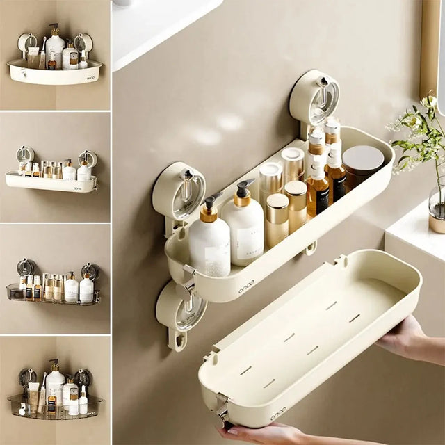 No-Drill Bathroom Shelf Organizer